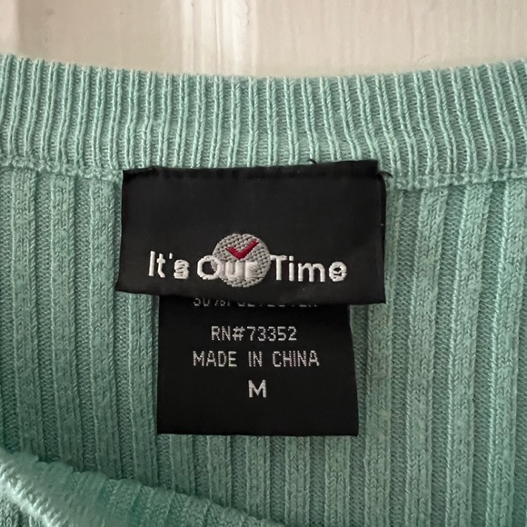 It's Our Time Mint Ribbed Sweater - Picture 3 of 5